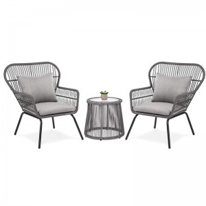Steel&Wicker 3pcs Sofa Set N-004